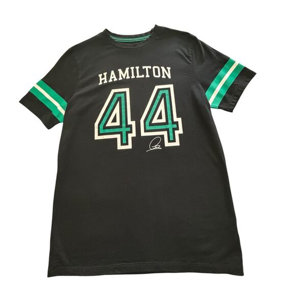 Lewis Hamilton Mercedes T-Shirt Sz M AMG Petronas Formula One Team F1 #44 Black - Picture 1 of 6